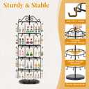 EsLuker.ly Earring Holder Organizer Rotating Display Tree Stand, Adjustable Height Earring Card Hanger Rack with 50 Hooks for Vendors Market Selling, 5 Tier Metal Jewelry Storage Tower, Black