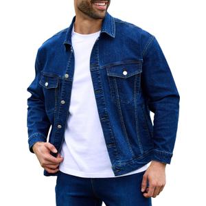 Bindefon Denim Jackets for Men Trucker Jean Jacket Unlined Coats Spring Fall Outfits (M)
