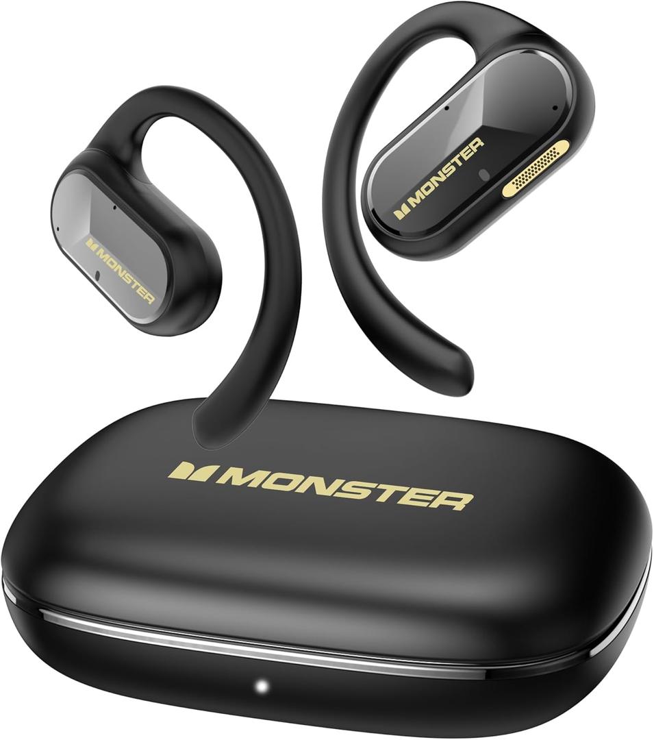 Monster Open Ear AC312 Headphones, Bluetooth 5.4, Wireless Earbuds with ENC Noise-Cancelling Mic, Immersive Stereo Sound by 16mm Large Drivers, Clear Calls, 32H Playtime, Sport Earbuds for Gym