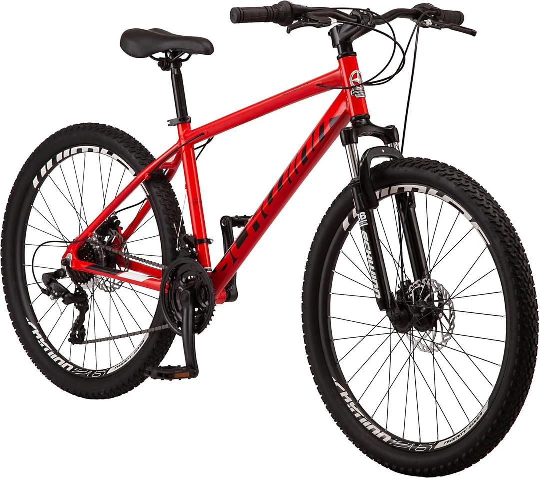 Schwinn High Timber Mountain Bike for Adult Youth Men Women Boys Girls, 24 to 29-Inch Wheels, 7 or 21-Speeds, Front Suspension, Aluminum and Steel Frame Options