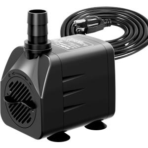 Knifel Submersible Water Pump, Ultra Quiet 400GPH(1500L/H,25W) Fountain Pump with Over Heating Protection 6.5ft High Lift, Pond Pump for Fish Tank, Pond, Aquarium, Statuary, Hydroponics