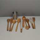 Kitchen Utenails Set with Holder,Kitchen Wooden Utensils for Cooking, Wood Utensil Natural Teak Wood Spoons for Cooking,Wooden Kitchen Utensil Set With Spatula and Ladle (11)