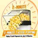 1200W Hot Air Popcorn Popper ETL Certified Oil-Free Healthy Popcorn Maker Machine with 4.5 Quart Large Capacity, 2-Minute Fast Electric Popcorn Machine for Movie Night, Party, Snack, White