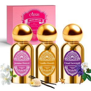 Body Spray for Women, Fragrance Mist, 3 Pack Travel Size Set, 60ml/2.1 fl oz, Vanilla Woods, Cloud Serenade, Jasmine Breeze