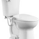 American Standard 608AA001.020 Edgemere Two-Piece Toilet with AquaWash Slim Spalet Seat and Wax Ring, Elongated Front, Left Hand Flush, White, 1.28 gpf