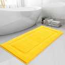 Super Soft Bathroom Rugs Long Bath Mats Runner Non Slip Washable Absorbent Bath Rugs Carpets for Bathroom Floor Tub Shower Vanity Sink Home Decor Accessories, Yellow