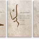 Islamic Wall Art for Living Room, Set of 3 Beige and Brown Sabr Shukr And Hubb Arabic Calligraphy Islamic Wall Art Print, Muslim Art Religious Home Decor, Boho Islamic Wall Decor, Framed 12"x16"