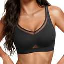Avidlove Bras for Women Mesh Jelly Wireless Bras Full Coverage Padded Bralette No Underwire Push Up Seamless Everyday Bra Black, M