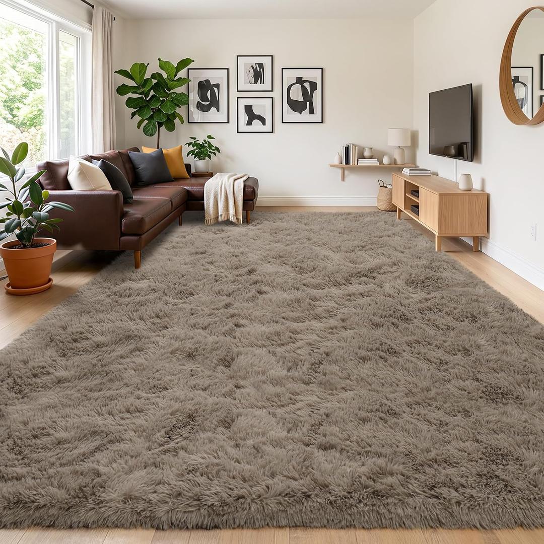 Area Rugs for Living Room, Soft Shaggy Carpets for Bedroom, Fuzzy Rugs for Kids' Room, Perfect Decor for Modern Home Smoke Grayl 8x10 Feet