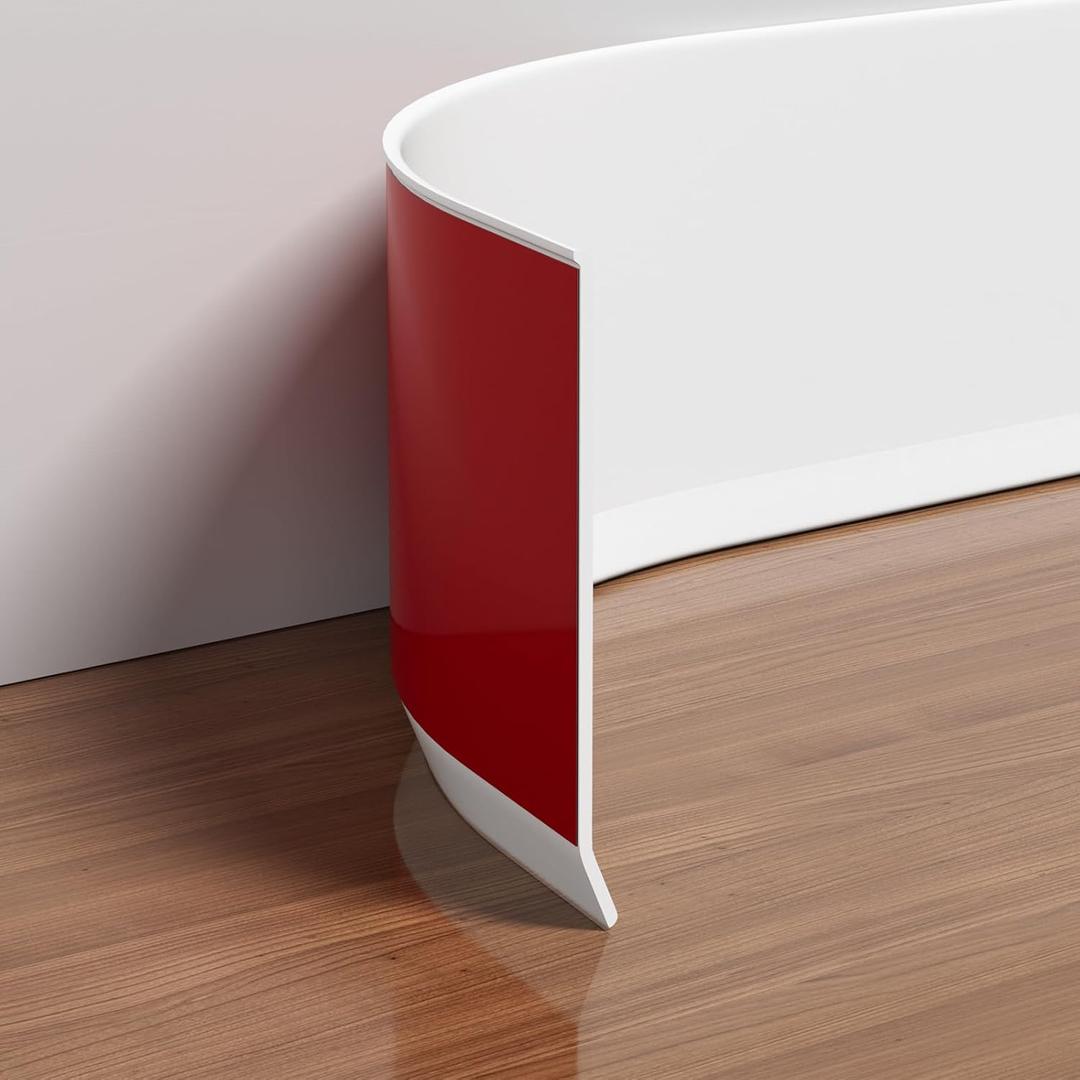 Flexible Vinyl Baseboard Trim, 4 Inch Peel and Stick Baseboard Molding Trim, Rubber Wall Base Board Moulding Trim for Floor (20 Feet) (White)