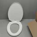 Mayfair Caswell Modern Toilet Seat, Slow Close, Easy Clean, Plastic, Elongated, White