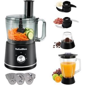 7-in-1 Multifunctional Food Processor with 68oz Processing Bowl,51oz Glass Blender,6.7oz Glass Grinder, Kneading/Chopping/Shredding/Slicing/French Fry Blades for Vegetables,Fruits,Coffee Bean