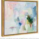 Art Remedy Verdant Breeze Over White Canvas Modern Colorful Art, Gold Frame, 24" x 24"