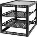 Tecmojo 12U Open Frame Network Rack for IT & AV Gear, AV Rack Floor Standing or Wall Mounted,with 2 PCS 1U Rack Shelves & Mounting Hardware,Network Rack for 19" Networking,Audio and Video Device