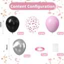 Black and Pink Balloons, 60pcs 12Inch Black and Pink Silver Balloons,Metal Silver and Confetti Balloon for Graduation Birthday Baby Shower Anniversary Wedding Bridal Shower Party Decoration