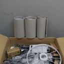 Dimmable Floor Lamp, 3 Lights Arc Floor Lamps for Living Room, Modern Tall Standing Tree Lamp with Gray Linen Shade & Heavy Base, Large Floor Lamp for Bedroom Office, 3x1000 LM LED Bulbs Included