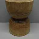 Hourglass Shape Wooden Side Table, Hand Carved Rustic Stump End Table, Natural Round Coffee Table, Indoor Outdoor Wood Stump Stool(Color:Log Color)
