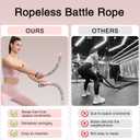 2Pcs Weighted Ropeless Battle Ropes, Heavy Duty Portable Cordless Battle Ropes for Home Gym with Poster, Workout Exercise Rope for Strength Building, HIIT and Low-Impact Aerobic Training for Men & Women
