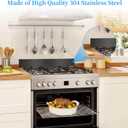 11NBBKGDDS Self-Adhesive Front Control Range Stainless Steel Backguard, 29.75" 4.75" Stainless Steel Backsplash Guard for Most Brands of Stove, Black