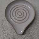 LAUCHUH Spoon Rest for Stove Top, Ceramic Spoon Holder Large Spatula Rest for Kitchen Counter Coffee Spoon Holder Cooking Utensil Rest Modern Farmhouse Kitchen Dcor for Christmas, Cream, 5 Inch