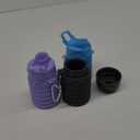Collapsible Water Bottles 3 Pack Silicone Water Bottle with Carabiner BPA Free Expandable Water Bottle 500ml Portable Sport Water Bottle for Travel Camping. (Black+Purple+Blue)