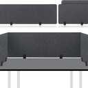 Yaomiao 3 Pcs Acoustic Desk Divider Soundproof Desk Privacy Panel Freestanding Desk Partitions Sound Absorbing for Students Office Reduce Noise Visual Distractions (Dark Gray,60 x 16", 24 x 16")