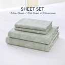 100% Natural Cotton Percale Sheets Set,Queen Size 4 PC, Breathable&Durable Hotel Quality Bedding, 16" Deep Pocket Botanical Floral Bedsheets,Sage Green