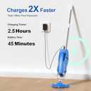 Pool Vacuum for Above Ground Pool: Cordless Handheld Pool Vacuum w/Telescopic Pole, Rechargeable Swimming Pool Cleaner for Inground Pools and Hot Tubs, Powerful Suction up to 18 Gallons/Min.