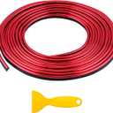 Car Interior Trim Strips, 16.4ft Styling Door Dashboard Decoration with Installing Tool, DIY Flexible Moulding Line Filler Insert Strip for Automotive Door & Dashboard Gap (Red)