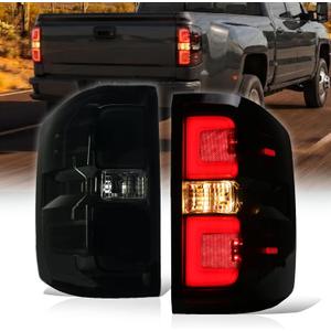 Smoked LED Tail Light Fit For 14-18 Chevy Silverado C-strip Left&Right Side