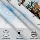 Giwawa Winter Deer Round Tablecloth 60 Inch Pine Tree Table Cloth Holiday Decorative Table Cover for Home Kitchen Dining Room Picnic Party