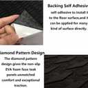 MYOYAY Boat Flooring EVA Foam, Self-Adhesive Decking Marine Sheet Mat,Non-Slip Boat Carpet Traction Pad, for Fishing Boat Kayak Yacht 86.6'' × 23.6''