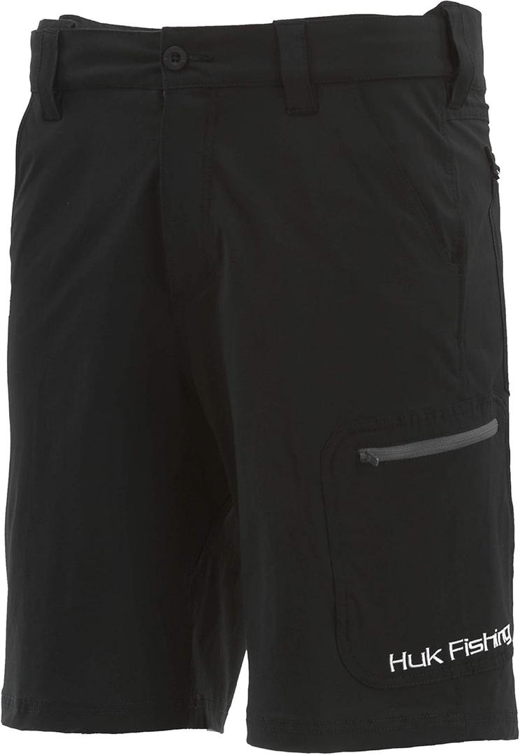 HUK Mens Cargo Shorts (X-Large, Black - 10.5")