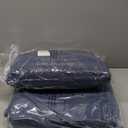Love's cabin Seersucker Navy Blue King Size Comforter Set 7 Pieces, All Season Bedding Set, King Bed in a Bag Comforter Set with Comforter, Flat Sheet, Fitted Sheet, Pillowcase and Pillow Sham (King (102"X90"))