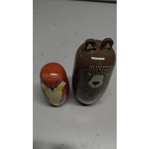 Tngan Nesting Dolls, 5Pcs 6" Tall Russian Nesting Dolls, Handmade Matryoshka for Kids, Wooden Stacking Toys for Christmas Home Wedding Party Decorations (Brown Bear)