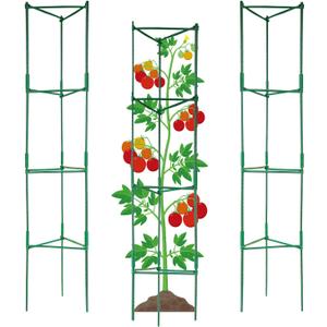 2Pack 63Inch Tomato Cages Plant Support Cages for Tomato, Climbing Plants Garden Plant Support Trellis with 15Pcs Twist Tie for Vertical Climbing Plant Stakes