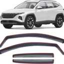 DORENA in-Channel Rain Guards Window Visors Fit for Hyundai Tucson 2022-2026 (Gas Models Only, Not for Hybrid & HEV) Window Deflectors Vent Deflector Vent Window Visors Car Accessories 4pcs