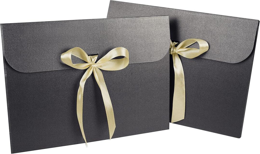 10pcs Paper Envelope Gift Bags with Ribbon Bowknot Holiday Envelope Party Gift Card Packaging Bag Wedding Presents Box for Underwear Silk Scarf Greeting Cards