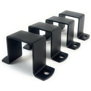 1x1" Square Tube Strap Clamp, Powder Coated Black, bracket clamp U-type - 4-Pack