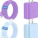 45W Super Fast Charger USB C Android Phone Type C Charger Fast Charging Block with 6.6FT Charge Cord for Samsung Galaxy S25 Ultra/S25+/S24 Ultra/S24+/S23 Ultra/S23+/S22/S21/S20/Note 10, Purple+Blue