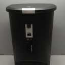 simplehuman 50 Liter / 13 Gallon Semi-Round Kitchen Step Trash Can with Secure Slide Lock, Black Plastic