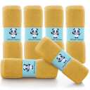 HIPHOP PANDA Baby Washcloths, Rayon Made from Bamboo - 2 Layer Ultra Soft Absorbent Newborn Bath Face Towel - Reusable Baby Wipes for Delicate Skin - Honey, 6 Pack