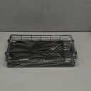 Toilet Paper Basket, 13 Inch Oak and Iron Tank Tray Top of Toilet Storage Toiletries Organizer for Bathroom, Living Room and Kitchen (Black)