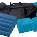 Sports Health - Standard Yoga Mat, .125" Thick Exercise Yoga Mat, Non-Slip, Durable and Anti-Tear, For Schools and Studios (Advanced Class Pack, Blue)