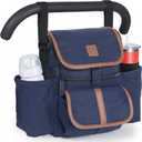 NT·hut Baby Stroller Organizer, Stroller Caddy , 2 Wide Cup Holders & Stability Bottle Straps, Adjustable Shoulder Strap, Fits 11" Tablet, Magnetic Pocket, YKK Zippers & Mesh Pockets, Waterproof