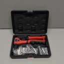 Anfrere Rivet Gun Kit, Manual Riveting Tool with 100 Rivets and 4 Interchangeable Heads, Professional 4-in-1 Pop-Up Hand Riveter, Storage Case