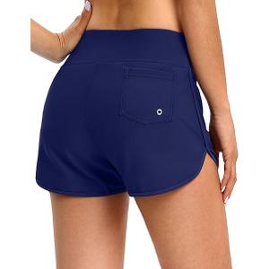 Blouty Women's Swim Shorts UPF 50+ High Waisted Board Shorts with Pockets Liner Quick Dry Swimsuit Bottoms 3XL