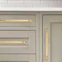 Khtumeware 10-Pack Champagne Bronze Heavy-Duty Solid Cabinet Pulls, 6 Inch (152mm) Hole Center, Satin Brass Drawer Pulls, Cabinet Hardware, Suitable for Kitchen Cabinets, Bathrooms and Dressers