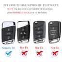 YALNORVA for VW Key Fob Cover, TPU Key Fob Case Cover Fits for VW Volkswagen Jetta Tiguan Passat Polo Beetle Golf GTI/R/MK6 5 Santan Sharan Bora Touran Car Accessories Smart Key Holder, White