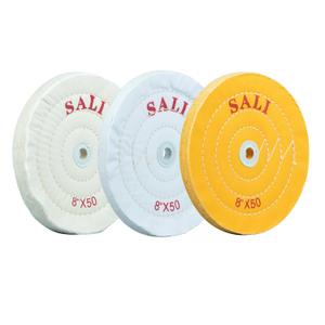 SALI 3 Pack Polishing Wheel for Bench Grinder Buffing Wheel 8 inch Yellow-Coarse White-Medium White -Fine (50 Ply) for 5/ 8'' Arbor Buffer Polisher Polish Pad